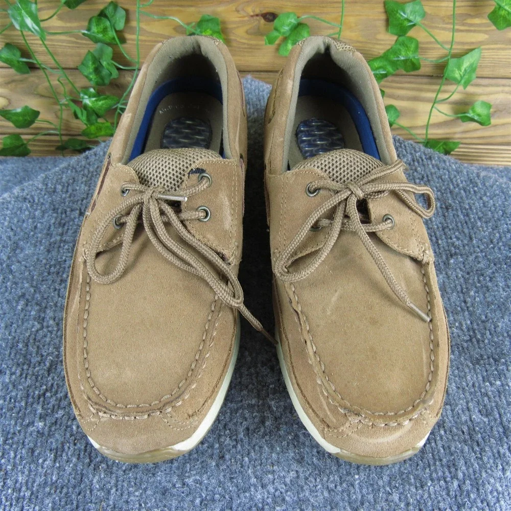Dr. Scholl's Men Sea Breeze Boat Shoe Brown Leather Size 9 Wide Gently Used 2025